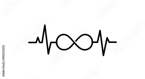 Infinity Heartbeat Symbol - Endless Love and Life Concept