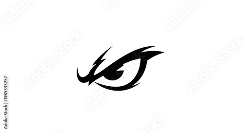 Intense Eye Symbol - Fierce Gaze, Sharp Focus, Minimalist Design
