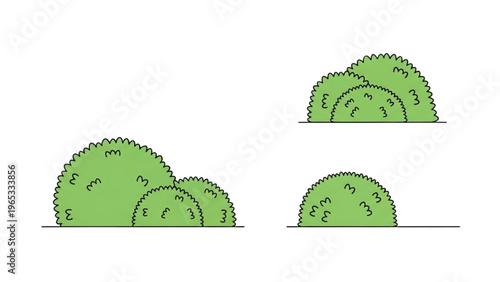 Vector illustration of green plants in a vector CAD design style