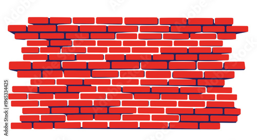 Abstract Red Brick Wall Texture Background, Grunge Construction Element