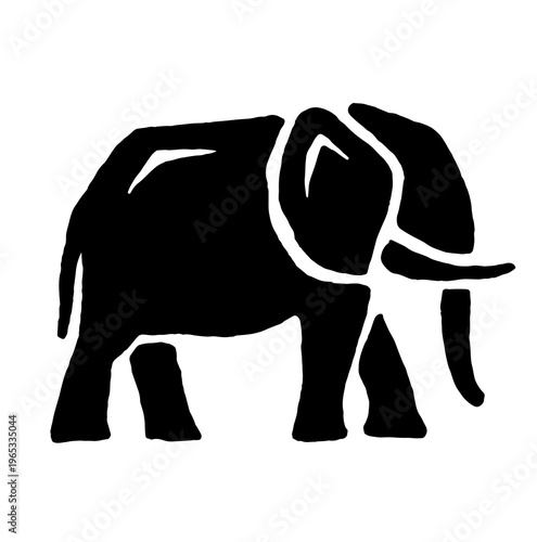 unique illustration of an elephant's shadow