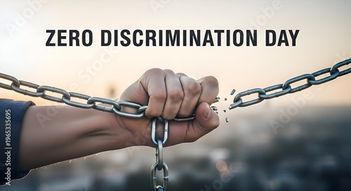 Zero Discrimination Day: Hand Breaking Metal Chain, Symbolizing Freedom and Equality