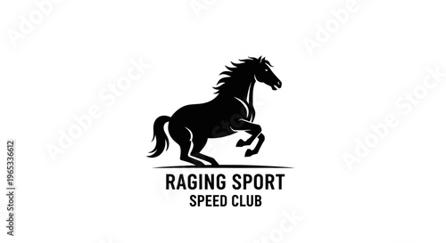 Silhouette of a Raging Horse, Emblem for Speed Club