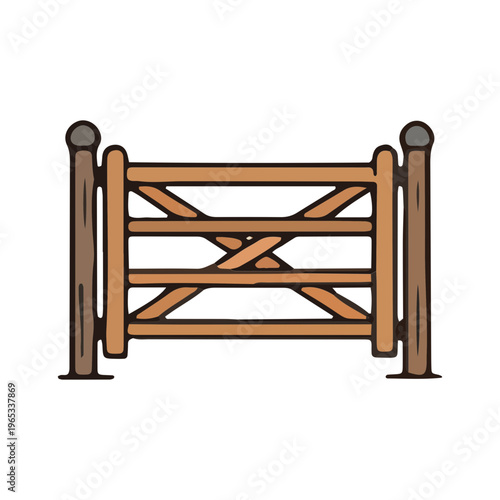 Wooden Farm Gate Illustration