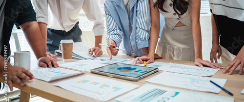 Group of young asian creative business brain storm meeting presentation,discussing roadmap to product launch, planning,strategy,new business development,working with new startup project in office.