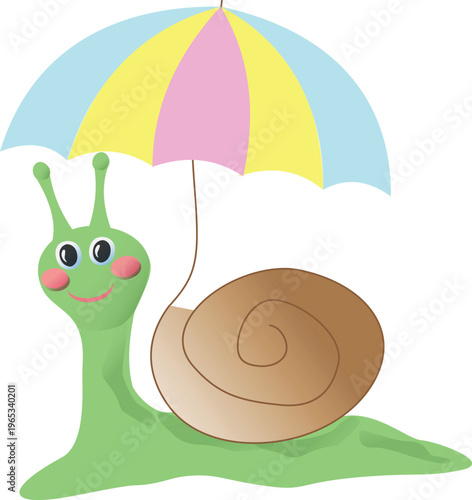 snail under an umbrella