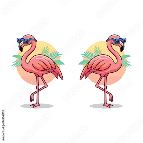 illustration of a pink flamingo