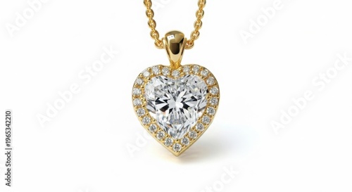 Elegant pear shaped diamond pendant necklace with gold chain