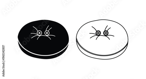 Black and white illustration of two spiders on coasters Vector