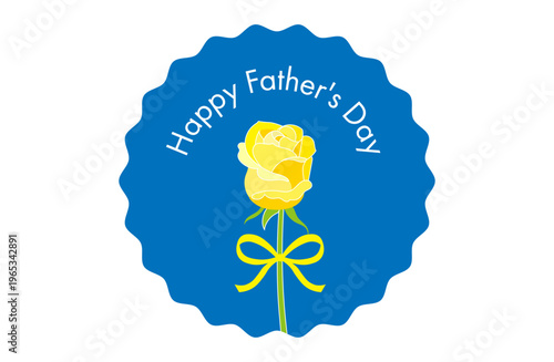 Father’s Day Emblem Design with Blue Scalloped Frame