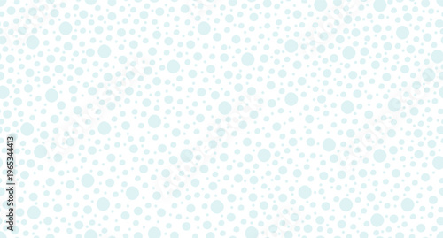 Snow polka dots seamless pattern illustration. Round snowfall. Waterdrops. Repeat fill background. Tileable decorative graphic. All over print vector design in flat 2D style. Endless motif composition
