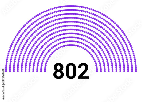 Hemicycle 802 seats - 11 rows
