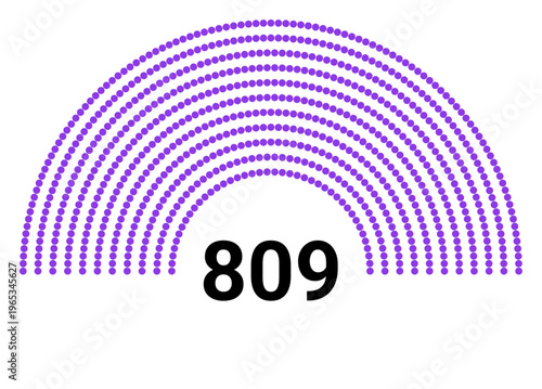 Hemicycle 809 seats - 11 rows