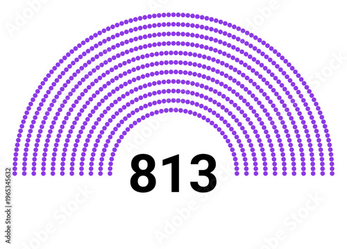 Hemicycle 813 seats - 11 rows