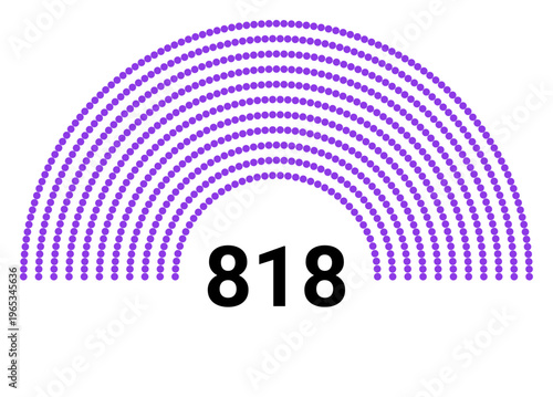 Hemicycle 818 seats - 11 rows