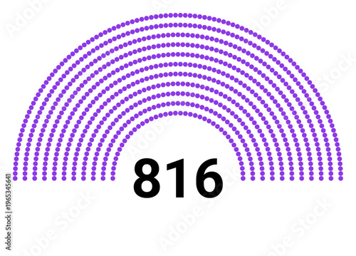 Hemicycle 816 seats - 11 rows
