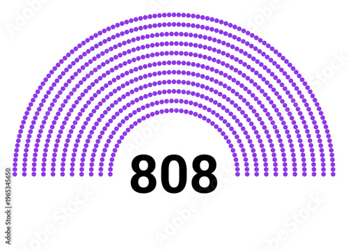 Hemicycle 808 seats - 11 rows