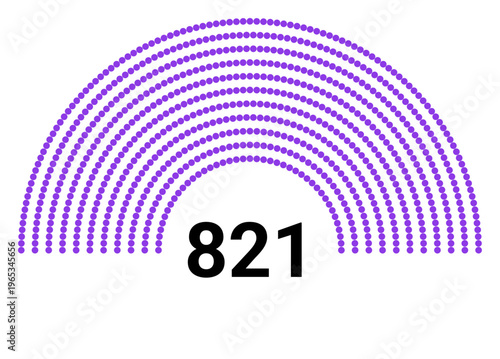 Hemicycle 821 seats - 11 rows