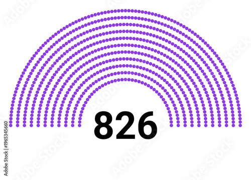 Hemicycle 826 seats - 11 rows