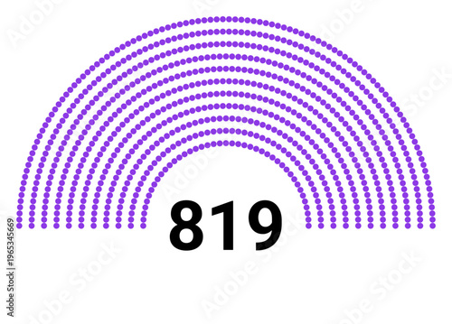 Hemicycle 819 seats - 11 rows