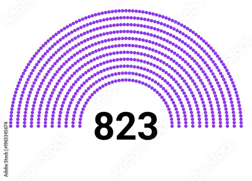 Hemicycle 823 seats - 11 rows