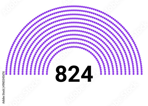 Hemicycle 824 seats - 11 rows