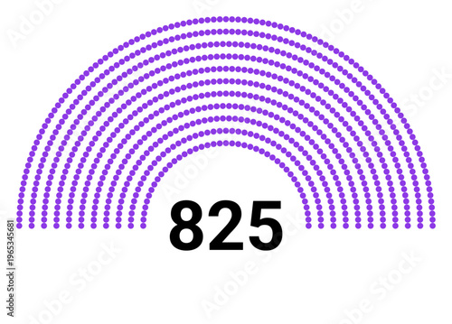 Hemicycle 825 seats - 11 rows