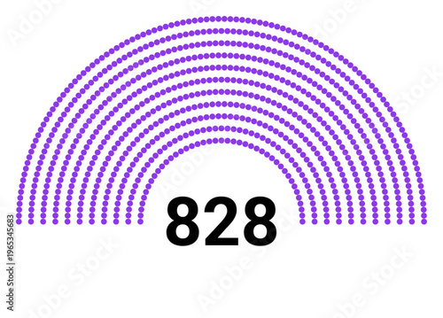 Hemicycle 828 seats - 11 rows