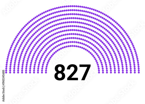 Hemicycle 827 seats - 11 rows