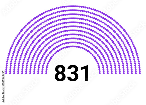 Hemicycle 831 seats - 11 rows