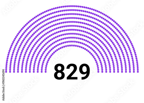 Hemicycle 829 seats - 11 rows