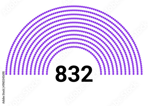 Hemicycle 832 seats - 11 rows