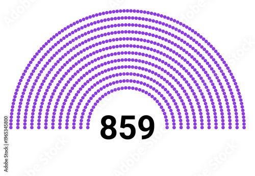 Hemicycle 859 seats - 12 rows