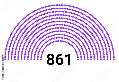 Hemicycle 861 seats - 12 rows
