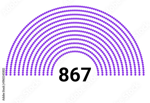 Hemicycle 867 seats - 12 rows