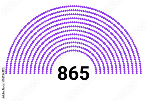 Hemicycle 865 seats - 12 rows