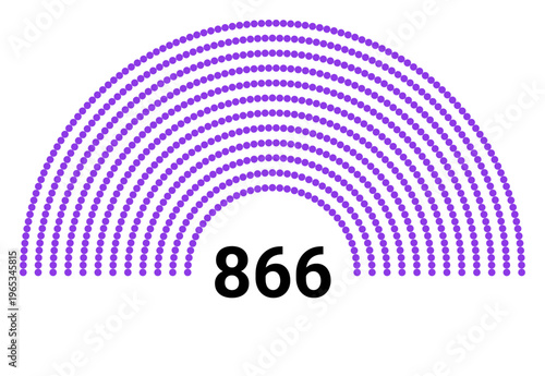 Hemicycle 866 seats - 12 rows