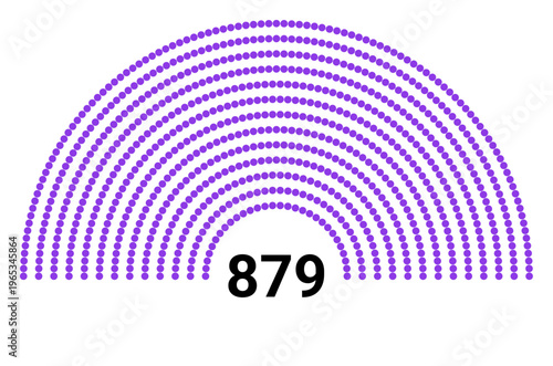 Hemicycle 879 seats - 13 rows