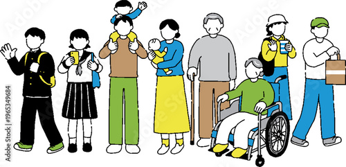 人々のイラストセット