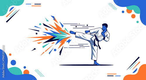 Martial artist executes a powerful, dynamic side kick demonstrating intense physical training and self-defense prowess.