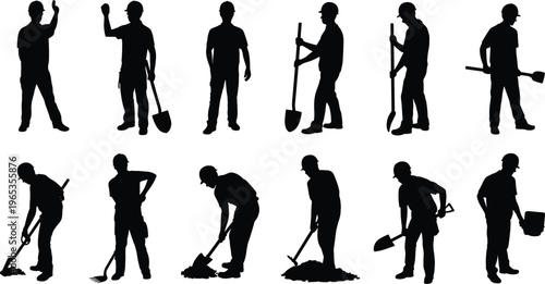 Black Silhouette Vector Set of a Man in Bed Waking Up Stretching Sleeping Reading a Book and Sitting at Morning