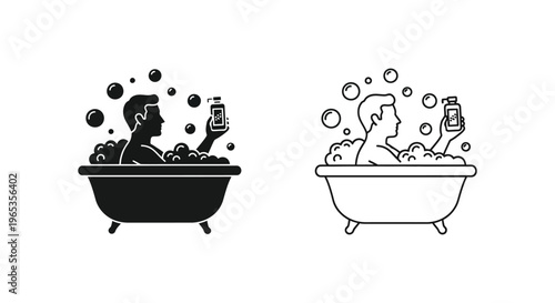 Relaxing bubbles bathtime bliss Vector
