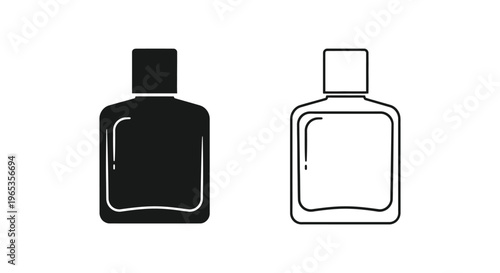 Black and white perfume bottles illustration Vector