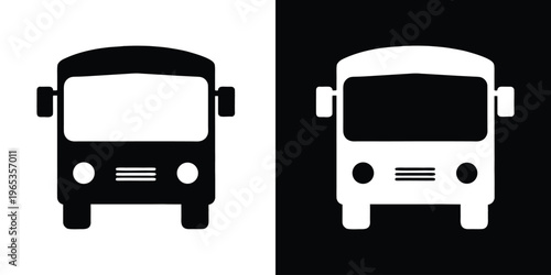 Bus icon silhouette vector. School bus vector illustration. Public transport station sign