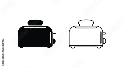 Black and white toaster icons Vector