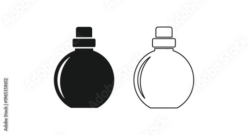 Black and white perfume bottles illustration Vector