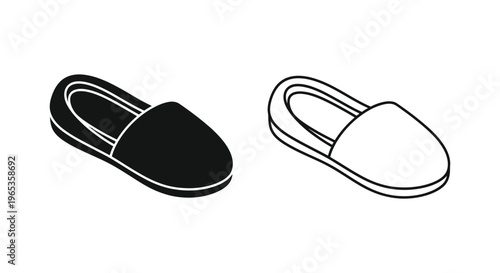 Black and white slippers Vector
