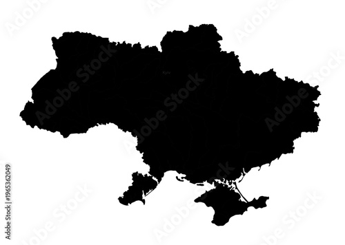 Vector drawing. Map of Ukraine