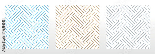 Set of abstract geometric patterns. Seamless vector backgrounds. Colored ornaments Graphic modern patterns Simple lattice graphic design