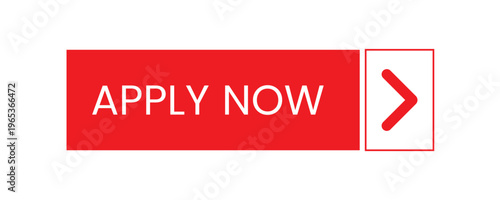 Apply Now Button with Arrow Icon Red Call to Action Banner for Web Interface Design